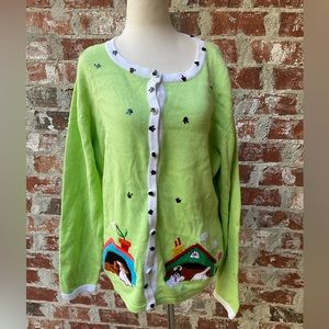 Cute dog doggie cardigan size large